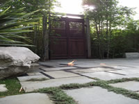 Courtyard of burning tiles during the the day